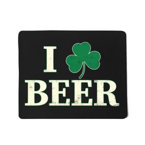 I Love Beer Shamrock  Mousepad