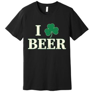 I Love Beer Shamrock  Premium T-Shirt