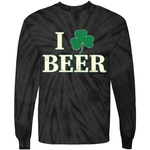 I Love Beer Shamrock  Tie-Dye Long Sleeve Shirt