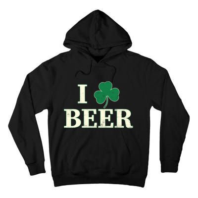 I Love Beer Shamrock  Tall Hoodie