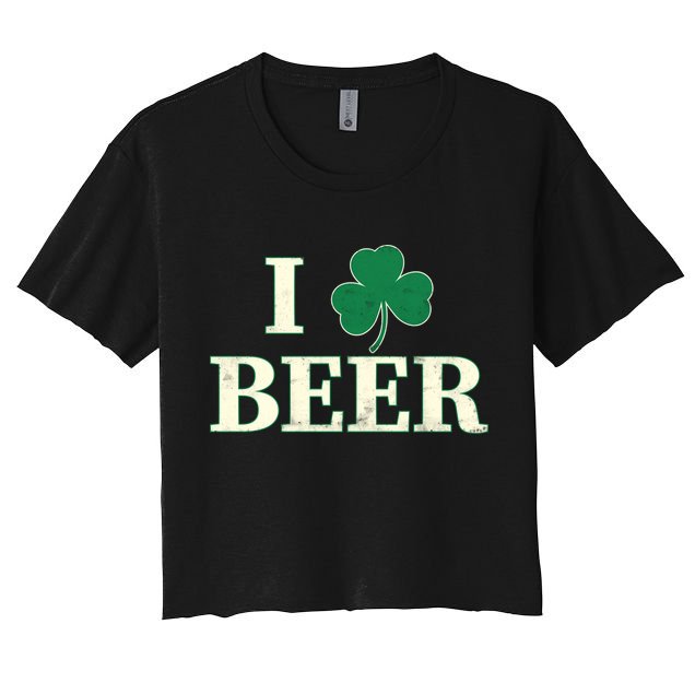 I Love Beer Shamrock  Crop Top