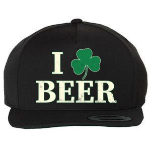 I Love Beer Shamrock  Wool Snapback Cap