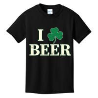 I Love Beer Shamrock  Kids T-Shirt