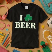 I Love Beer Shamrock  Kids T-Shirt