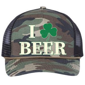 I Love Beer Shamrock  Retro Rope Trucker Hat Cap