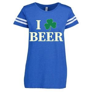 I Love Beer Shamrock  Enza Ladies Jersey Football T-Shirt