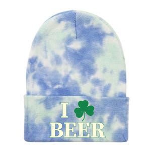 I Love Beer Shamrock  Tie Dye 12in Knit Beanie