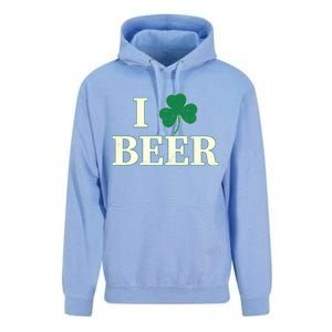 I Love Beer Shamrock  Unisex Surf Hoodie