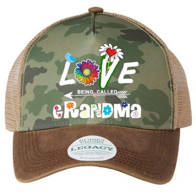 I Love Being Called Grandma Floral Legacy Tie Dye Trucker Hat