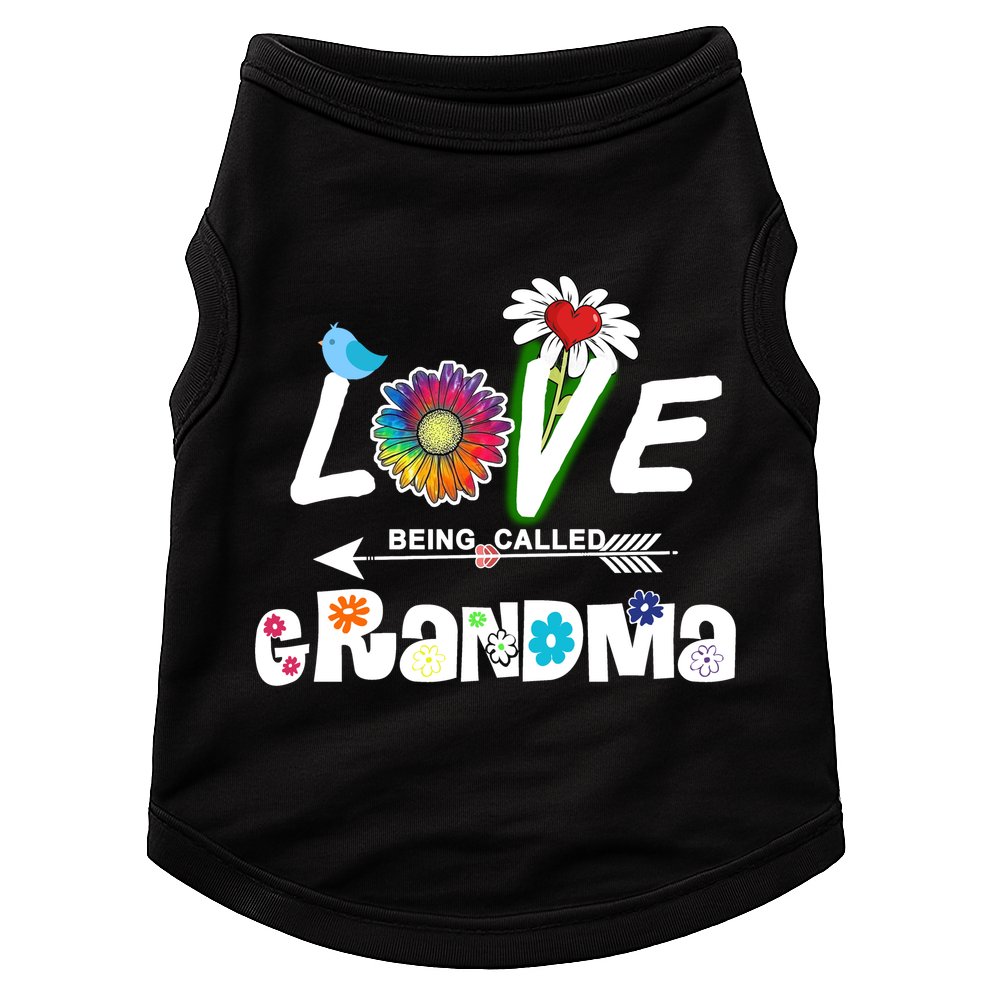 I Love Being Called Grandma Floral Doggie Tank