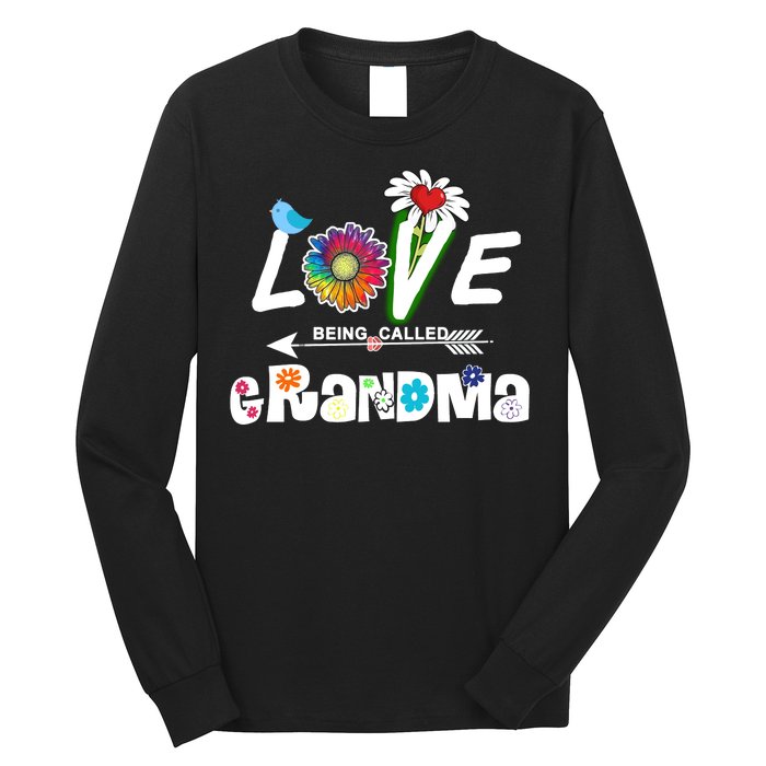 I Love Being Called Grandma Floral Long Sleeve Shirt