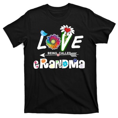 I Love Being Called Grandma Floral T-Shirt