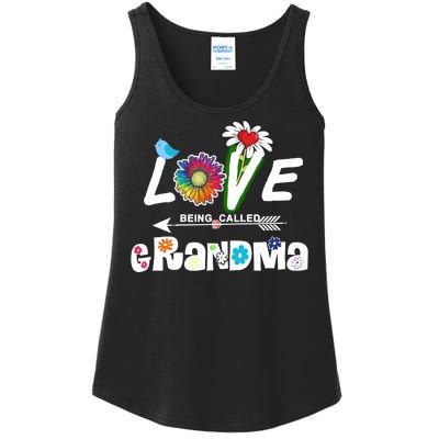 I Love Being Called Grandma Floral Ladies Essential Tank