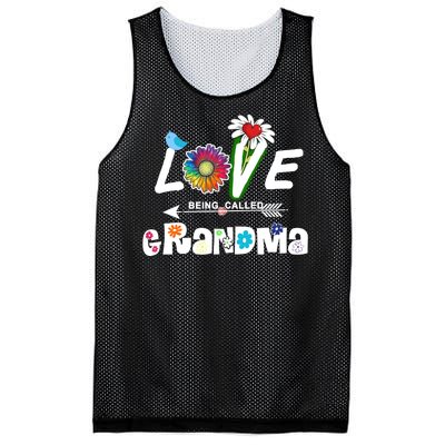 I Love Being Called Grandma Floral Mesh Reversible Basketball Jersey Tank