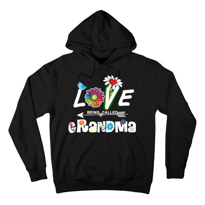 I Love Being Called Grandma Floral Tall Hoodie