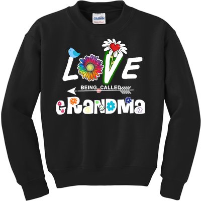 I Love Being Called Grandma Floral Kids Sweatshirt