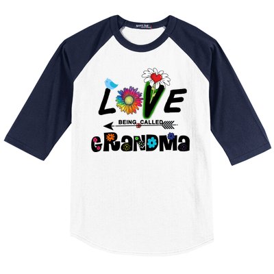 I Love Being Called Grandma Floral Baseball Sleeve Shirt