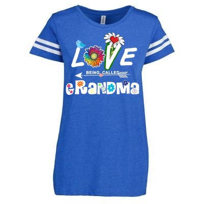 I Love Being Called Grandma Floral Enza Ladies Jersey Football T-Shirt