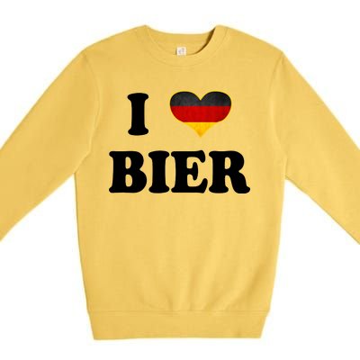 I Love Bier Octoberfest Beer Drinking Germany Flag Premium Crewneck Sweatshirt