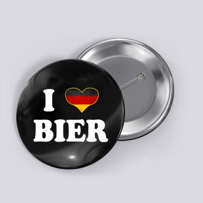 I Love Bier Octoberfest Beer Drinking Germany Flag Button