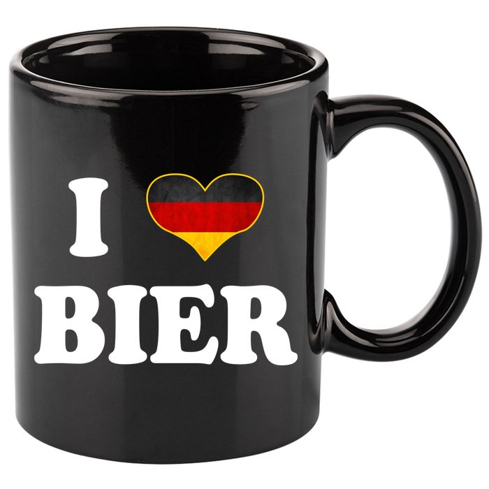 I Love Bier Octoberfest Beer Drinking Germany Flag 11oz C Handle Ceramic Mug
