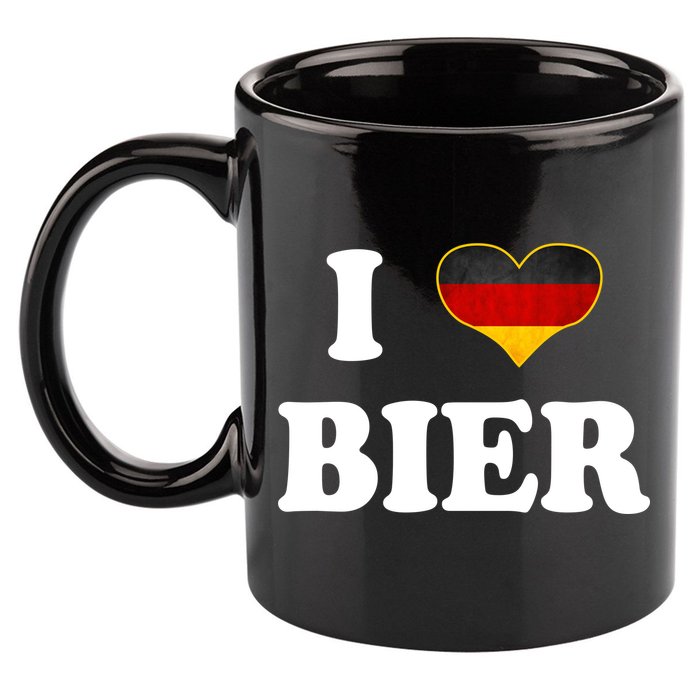 I Love Bier Octoberfest Beer Drinking Germany Flag 11oz C Handle Ceramic Mug