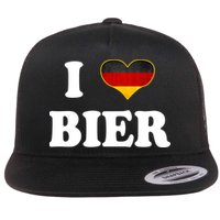 I Love Bier Octoberfest Beer Drinking Germany Flag Flatbill Hat