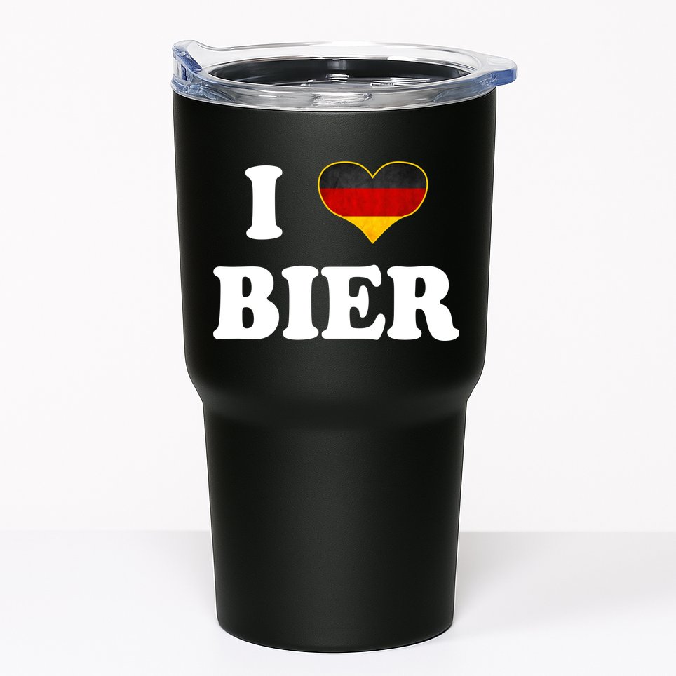 I Love Bier Octoberfest Beer Drinking Germany Flag Tumbler