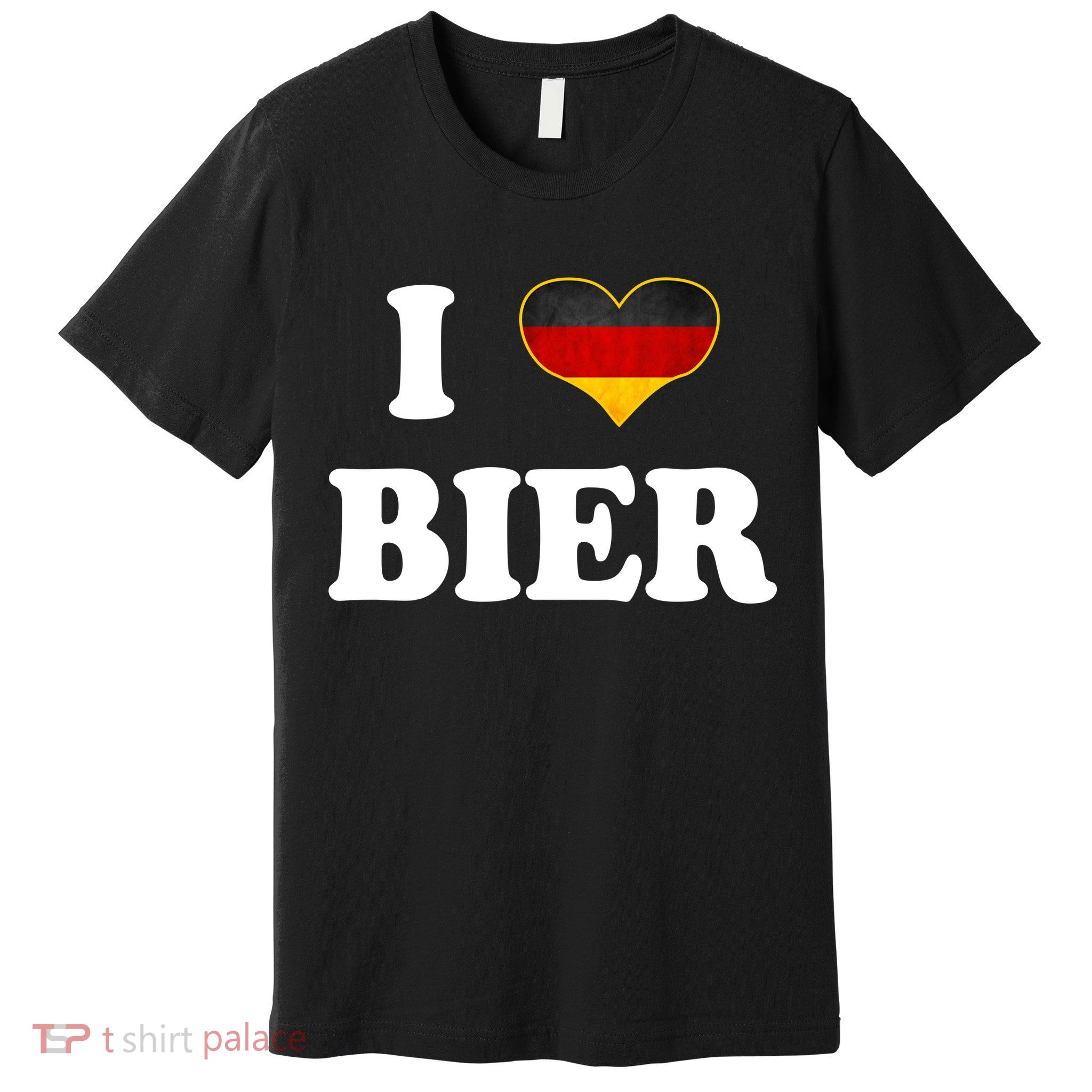 I Love Bier Octoberfest Beer Drinking Germany Flag Premium T-Shirt