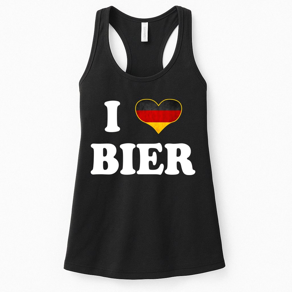 I Love Bier Octoberfest Beer Drinking Germany Flag Womens Tank Top