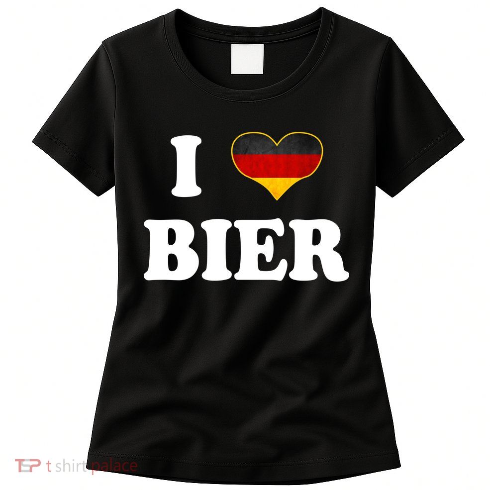 I Love Bier Octoberfest Beer Drinking Germany Flag Women's T-Shirt
