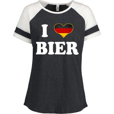 I Love Bier Octoberfest Beer Drinking Germany Flag Enza Ladies Jersey Colorblock Tee