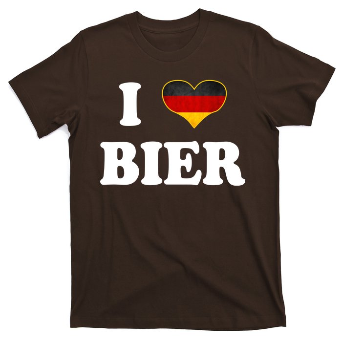 I Love Bier Octoberfest Beer Drinking Germany Flag T-Shirt