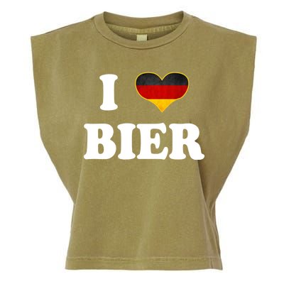 I Love Bier Octoberfest Beer Drinking Germany Flag Garment-Dyed Women's Muscle Tee