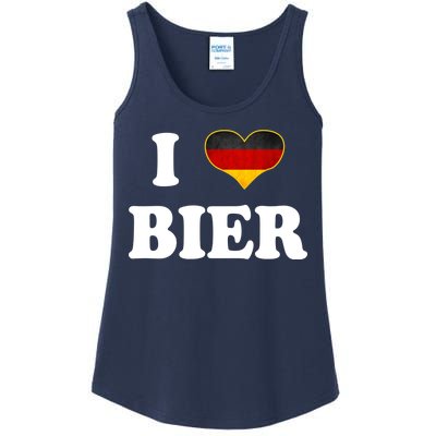 I Love Bier Octoberfest Beer Drinking Germany Flag Ladies Essential Tank