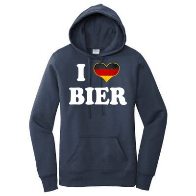 I Love Bier Octoberfest Beer Drinking Germany Flag Women's Pullover Hoodie