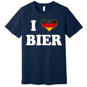 I Love Bier Octoberfest Beer Drinking Germany Flag Premium T-Shirt