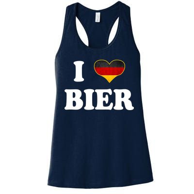 I Love Bier Octoberfest Beer Drinking Germany Flag Women's Racerback Tank