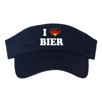 I Love Bier Octoberfest Beer Drinking Germany Flag Valucap Bio-Washed Visor