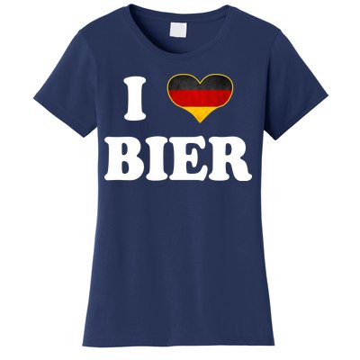 I Love Bier Octoberfest Beer Drinking Germany Flag Women's T-Shirt