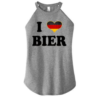 I Love Bier Octoberfest Beer Drinking Germany Flag Women's Perfect Tri Rocker Tank