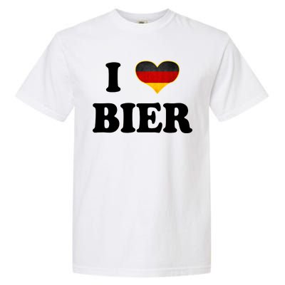 I Love Bier Octoberfest Beer Drinking Germany Flag Garment-Dyed Heavyweight T-Shirt