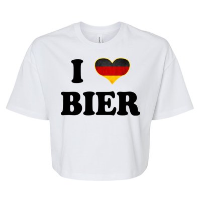 I Love Bier Octoberfest Beer Drinking Germany Flag Bella+Canvas Jersey Crop Tee