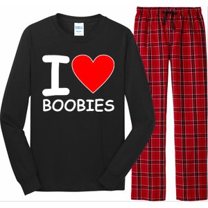 I Love Boobies Long Sleeve Pajama Set