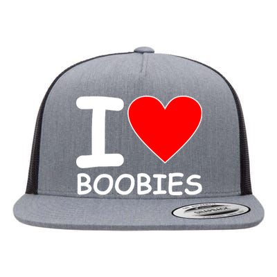 I Love Boobies Flat Bill Trucker Hat