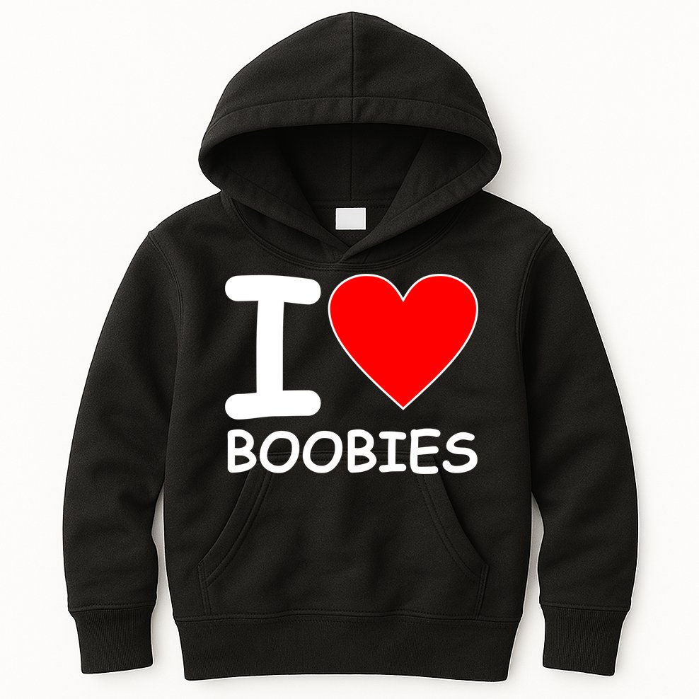 I Love Boobies Kids Hoodie