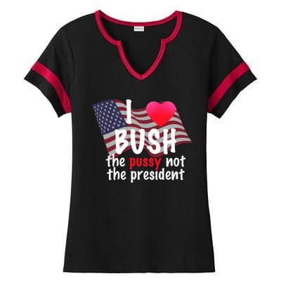 I Love Bush Funny Ladies Halftime Notch Neck Tee