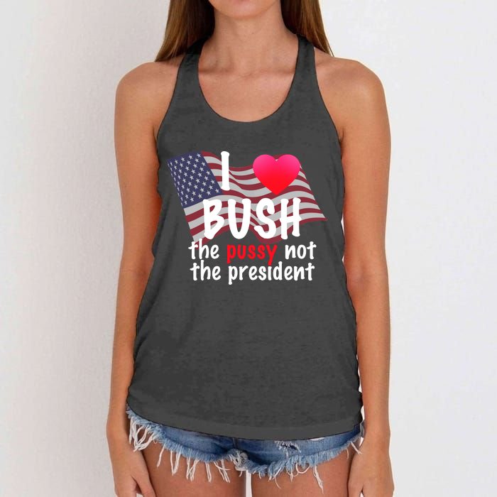 I Love Bush Funny Women's Knotted Racerback Tank