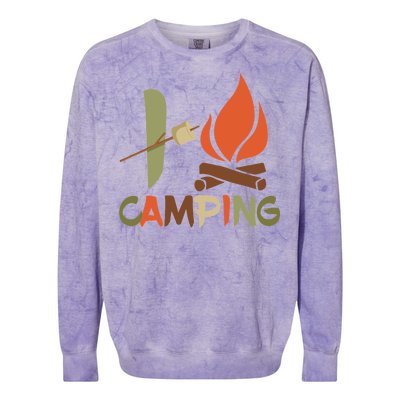 I Love Camping Campfire And S'more Colorblast Crewneck Sweatshirt