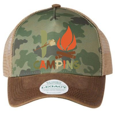 I Love Camping Campfire And S'more Legacy Tie Dye Trucker Hat